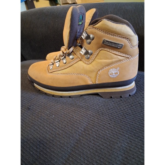 Timberland Hiking Boots Euro Hiker Womens 8 M Brown Suede Leather Ankle - Picture 1 of 8